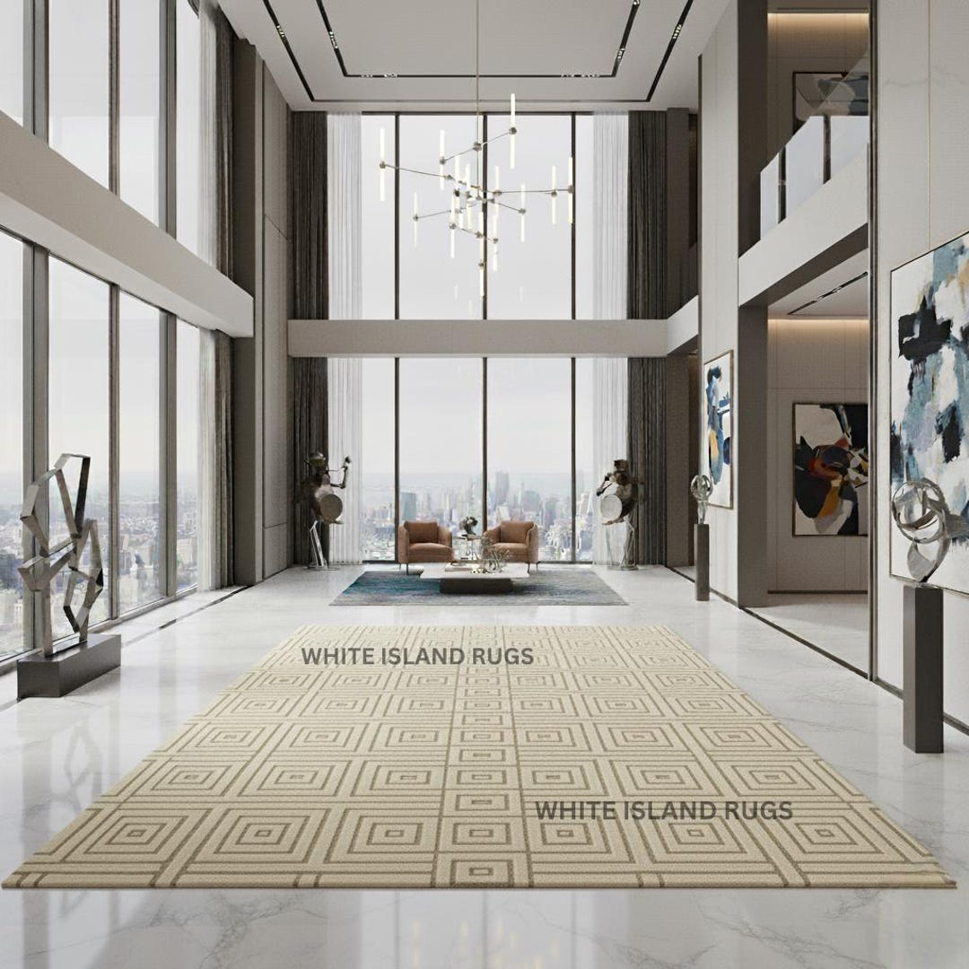 Handmade Wool Tufted Area Rug: Modern Geometric Carpet - Etsy