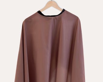 Snap Button Cutting Cape Fresh Clay Minimalist XL Salon Gown for Professional Hairdressers & Barbers
