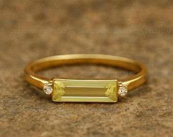 Citrine Solitaire Ring, 925 Sterling Silver, Handmade Ring, Minimal Women Ring, 18k Gold Plated Engagement Ring, Birthday Gift, Ring For Her