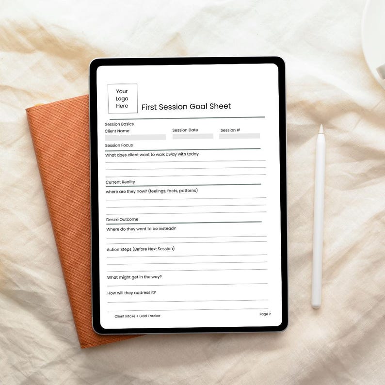Client Intake Form + First Session Goals Sheet (canva Editable) - Etsy
