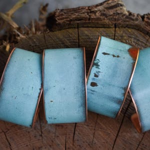 GRAB BAG- Artisan Light Blue Patina Copper Cuff - 1 1/4 inch wide