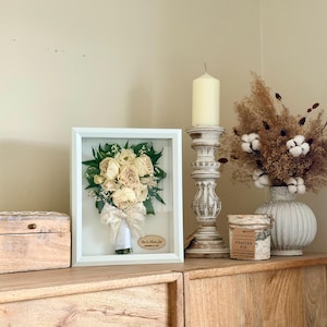 Wedding Bouquet Preservation Shadowbox Keepsake Frame: Flower Preservation Memory Box White 8x10 inch