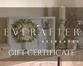 Flower Preservation Gift Certificate: Wedding Bouquet, Memorial Flowers, Gift Card 100