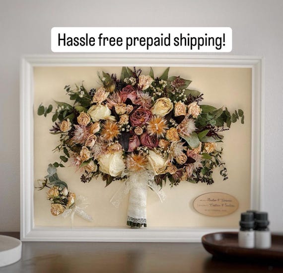 Wedding Bouquet Preservation Shadowbox Keepsake Frame: Flower Preservation Memory Box