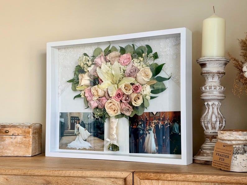 Wedding Bouquet Preservation Shadowbox Keepsake Frame: Flower Preservation Memory Box image 8