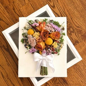 Cadre souvenir Shadowbox pour bouquet de mariage : boîte souvenir pour préservation des fleurs