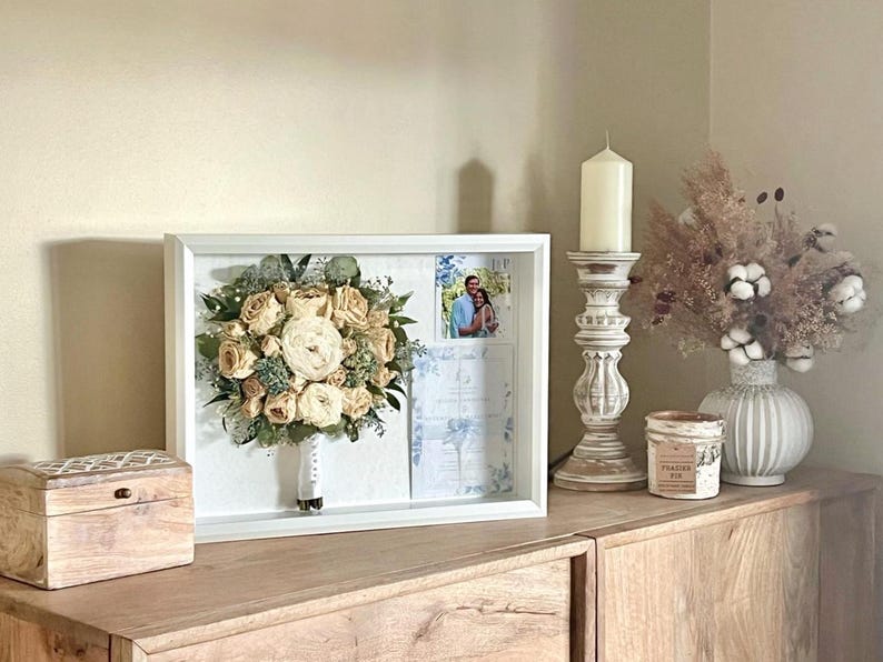 Wedding Bouquet Preservation Shadowbox Keepsake Frame: Flower Preservation Memory Box image 2