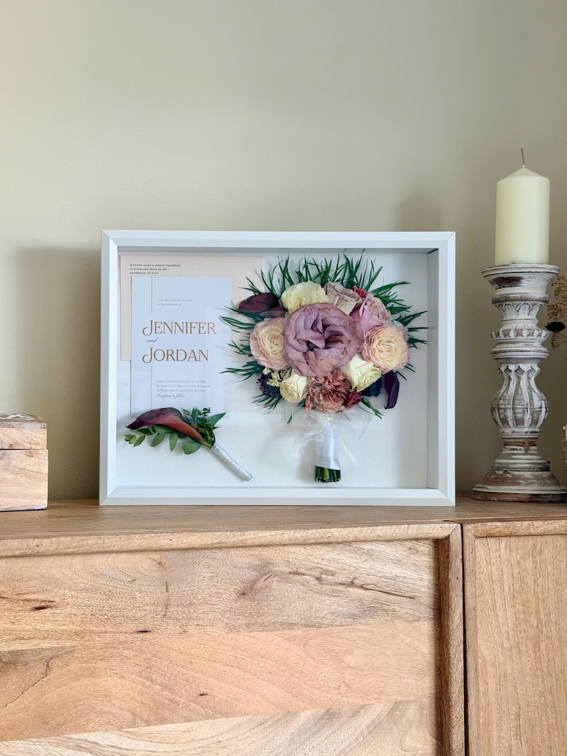 Wedding Bouquet Preservation Shadowbox Keepsake Frame: Flower Preservation Memory Box image 15