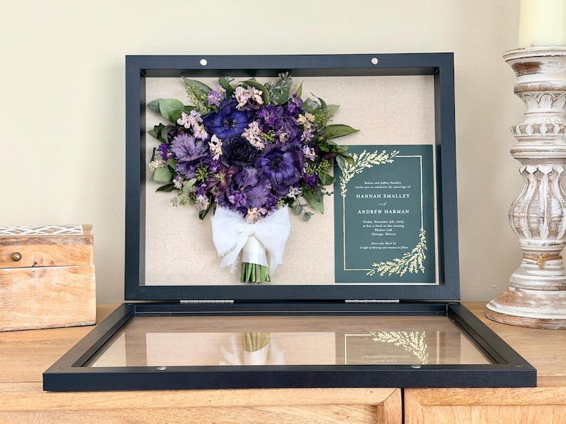 Wedding Bouquet Preservation Shadowbox Keepsake Frame: Flower Preservation Memory Box image 10