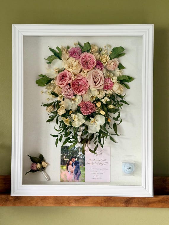 Wedding Bouquet Preservation Shadowbox Keepsake Frame: Flower Preservation Memory Box