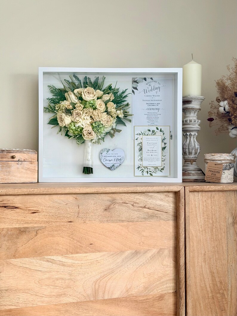 Wedding Bouquet Preservation Shadowbox Keepsake Frame: Flower Preservation Memory Box image 16