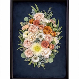 Wedding Bouquet Preservation Shadowbox Keepsake Frame: Flower Preservation Memory Box Black 18x24 inch