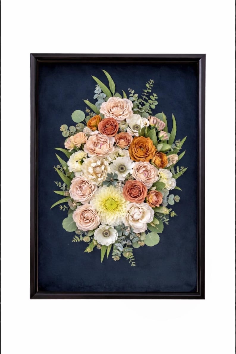 Wedding Bouquet Preservation Shadowbox Keepsake Frame: Flower Preservation Memory Box Black 18x24 inch
