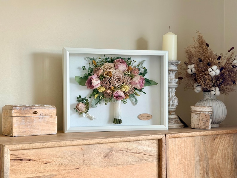 Wedding Bouquet Preservation Shadowbox Keepsake Frame: Flower Preservation Memory Box image 13