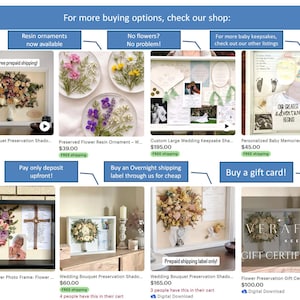 Wedding Bouquet Preservation Shadowbox Keepsake Frame: Flower Preservation Memory Box image 12