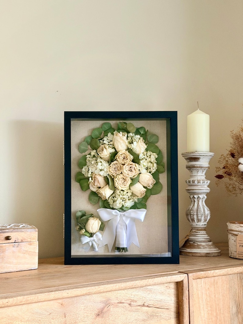 Wedding Bouquet Preservation Shadowbox Keepsake Frame: Flower Preservation Memory Box image 6