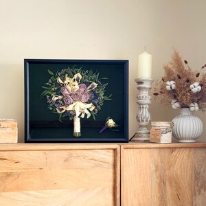 Wedding Bouquet Preservation Shadowbox Keepsake Frame: Flower Preservation Memory Box Black 14x18 inch