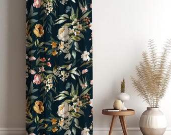 Dark Floral Curtains – Custom Drapes for Living Room, Bedroom, Dining Room , Kitchen