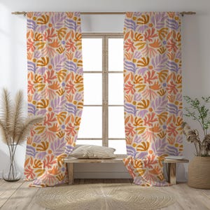 Abstract Leaf Curtains – Colorful Modern Botanical Drapes for Boho  Creative Interiors