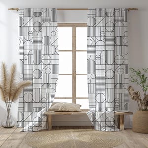 Moderne geometrische Linienmuster Vorhänge - minimalistische Vorhänge