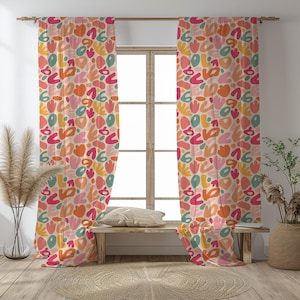Playful Abstract Curtains – Colorful Modern Drapes for Bedroom, Living Room, or Office