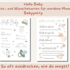 Guessing game for baby party, baby shower, hello baby, welcome, fill-in cards, wishes, wish cards, boy, girl