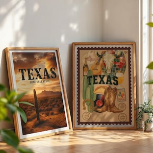 Vintage Texas Cowboy Poster: Rustic Western Wall Art
