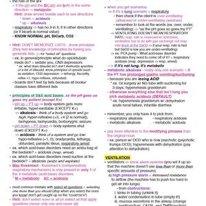 Peut inclure: Une page d'un manuel m&eacute;dical intitul&eacute; "Lecture 1" avec des notes manuscrites sur l'&eacute;quilibre acide-base, y compris des d&eacute;finitions, des causes et des sc&eacute;narios cliniques. Le texte est &agrave; l'encre noire avec des sections surlign&eacute;es.