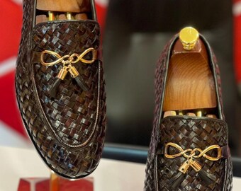 Giorgio Brutini Loafers Le Glove Mens Shoes 8.5 Brown Woven  display picture 3