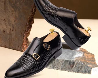 Fratelli Rossetti Black Leather Monk Strap Classic Formal 
