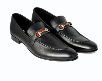 Mocasines de piel negra hechos a mano - Estilo italiano