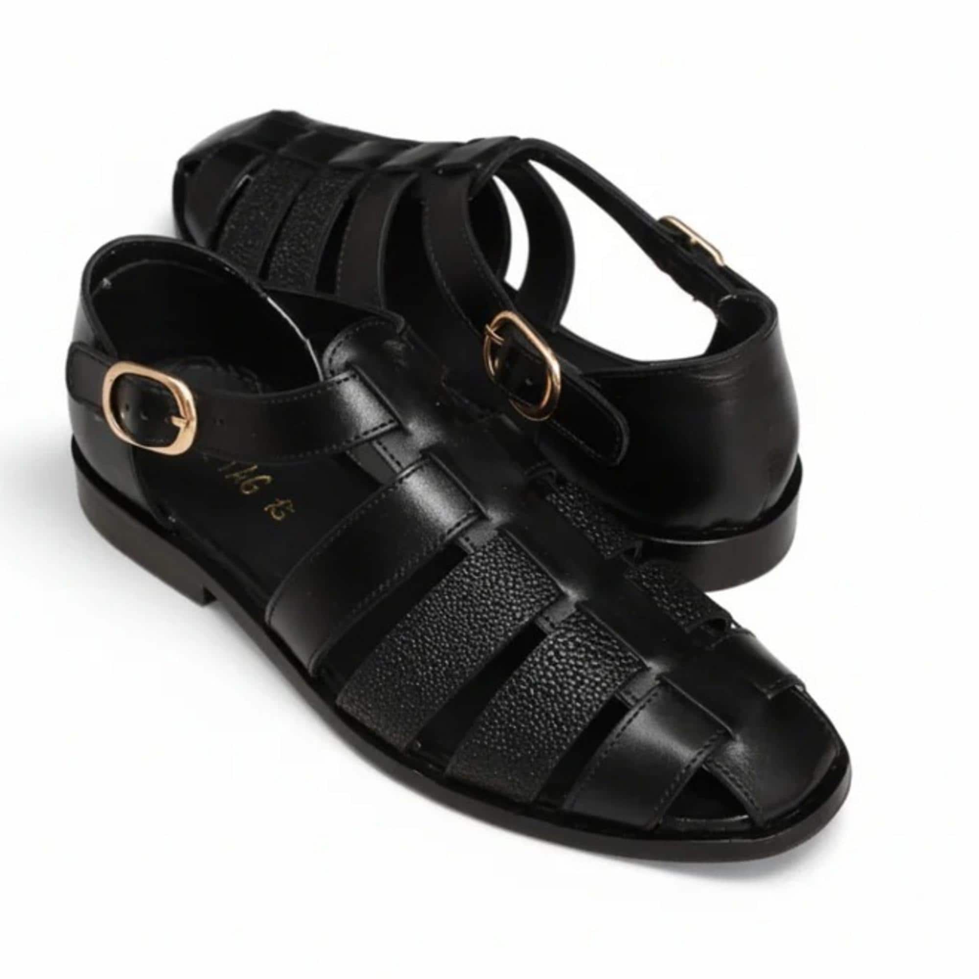 Leather Closed Toe Dress Sandals Men - Etsy