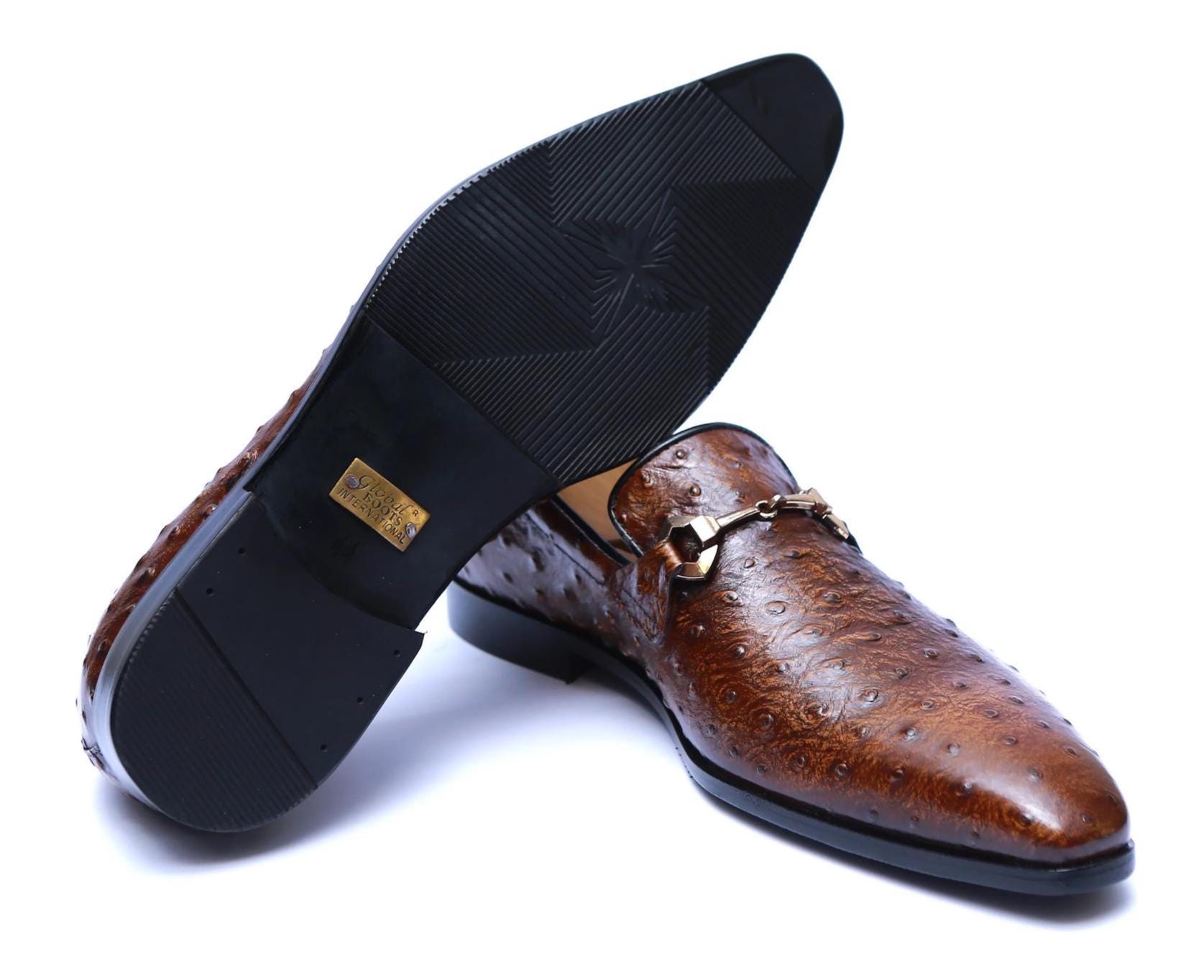 Vintage Bally Ostrich Leg Leather Loafers -Rare- Size 10.5 in dark brown Retro Penny Loafers - Etsy main image 3