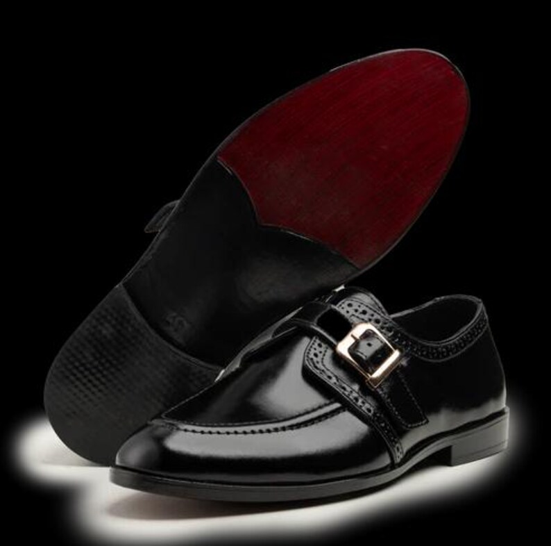 Handmade Brown Leather Double Monk Strap Dress Shoes for Men image 10