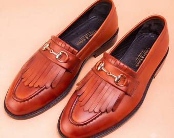 Handmade Leather Tassel Loafers: Men's Classic Slip On Dress Shoes