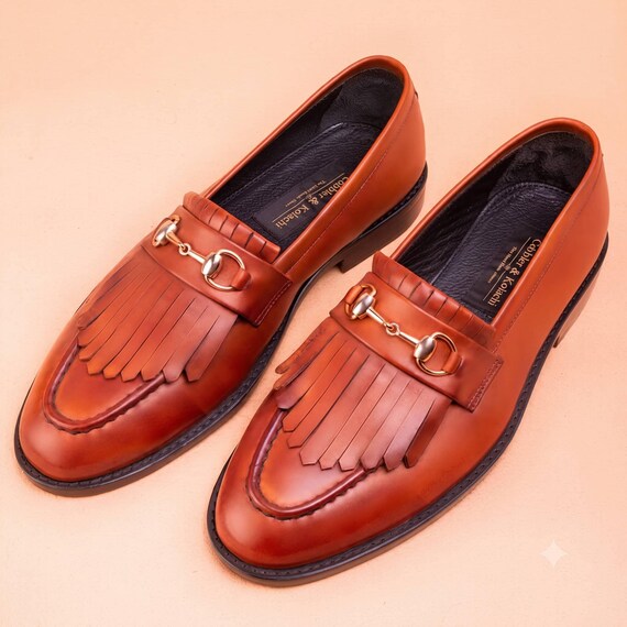 Handmade Leather Tassel Loafers: Men's Classic Slip On Dress Shoes