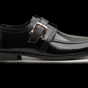 Handmade Brown Leather Double Monk Strap Dress Shoes for Men image 6