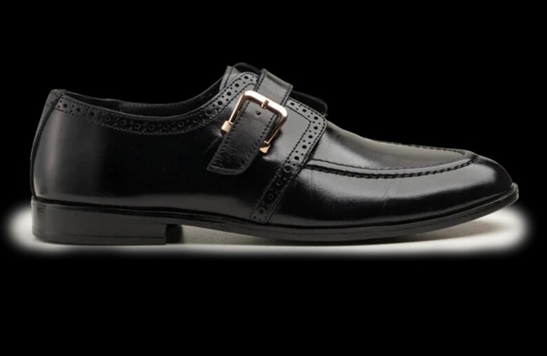 Handmade Brown Leather Double Monk Strap Dress Shoes for Men image 6
