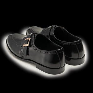 Handmade Brown Leather Double Monk Strap Dress Shoes for Men image 8