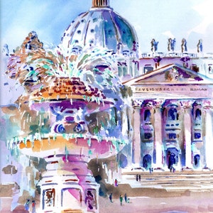 Rome Vatican Fountain 8x10 print