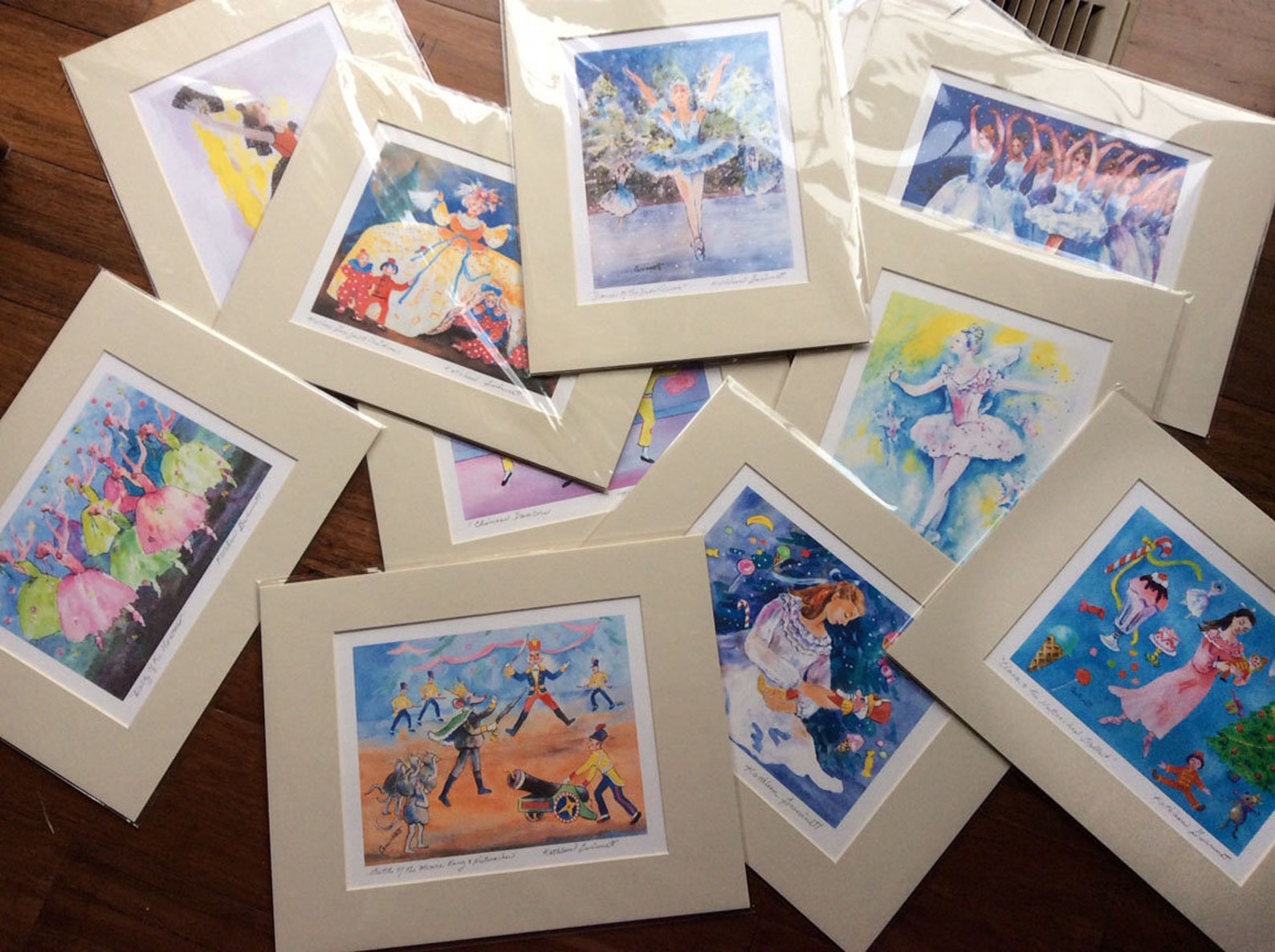 nutcracker & ballet shoes print 11x14 inches matted.signed by artist nutcracker & ballet shoes print 11x14 inches matted.signed by artist
