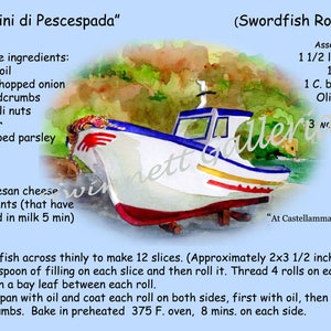 Sicilian Rollatini  Recipe  Matted  Print