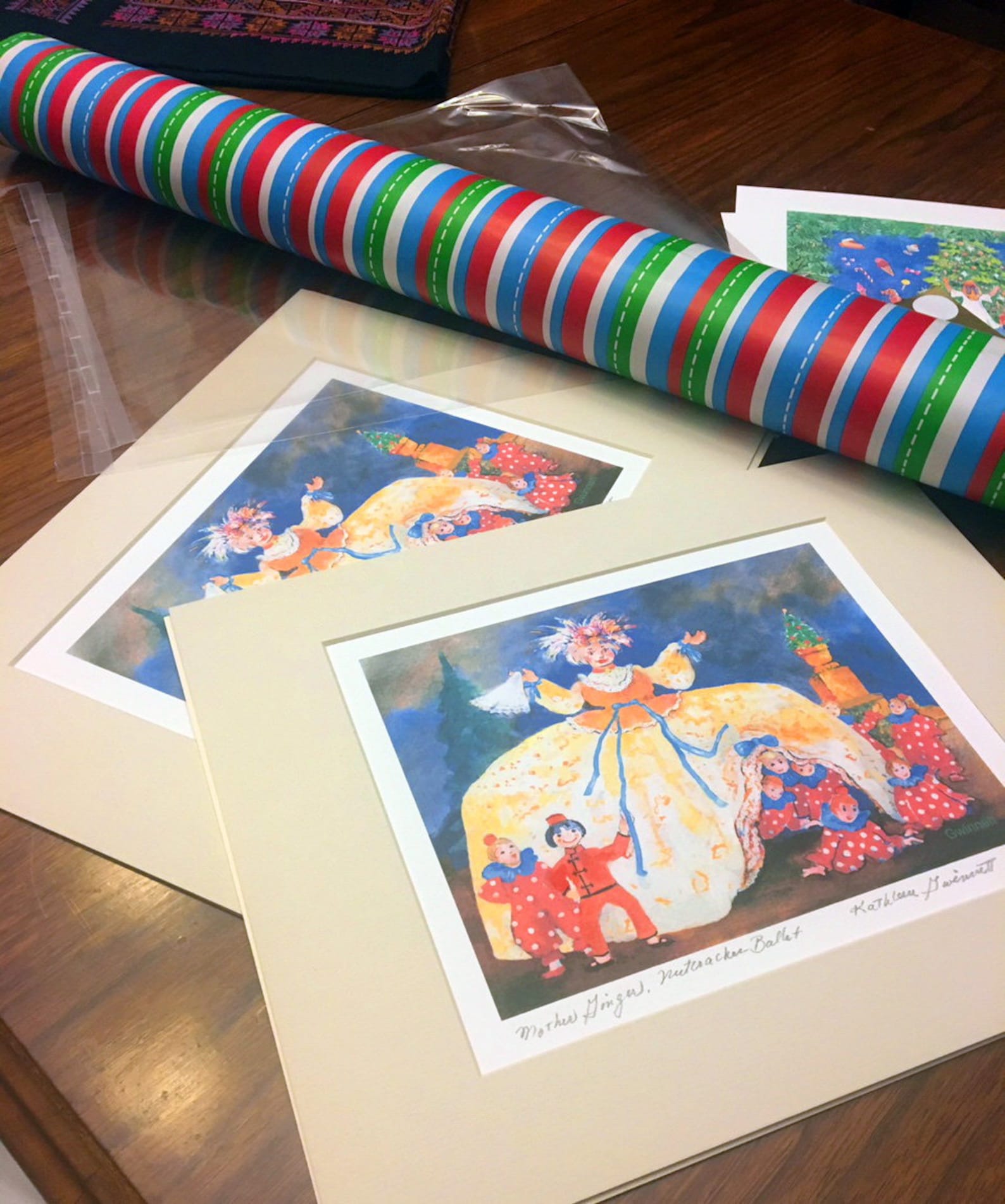 nutcracker & ballet shoes print 11x14 inches matted.signed by artist nutcracker & ballet shoes print 11x14 inches matted.signed by artist