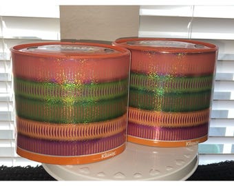 Caja ovalada de pañuelos Kleenex vintage NOS 2005, 70 unidades, colores brillantes y brillantes, 2 cajas.