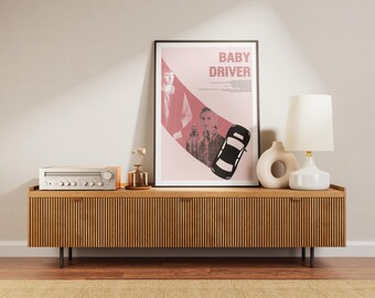 Baby Driver Movie Poster: Minimalist Retro Film Art (Digital Download)
