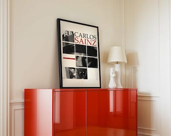 Carlos Sainz F1 Poster: Modern Motorsport Typography (Digital Download)