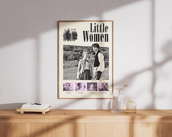 Little Women Poster, Greta Gerwig Film Print, Vintage Movie Poster, Aesthetic Neutral Wall Art, Classic Literature Decor, Digital Download