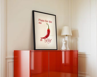 Spicy Chili Pepper Kitchen Print – Funny Foodie Wall Art (Digital Download)