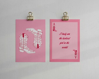 Pink Cowboy Boots Print: Western Girly Y2K Art (Digital Download)