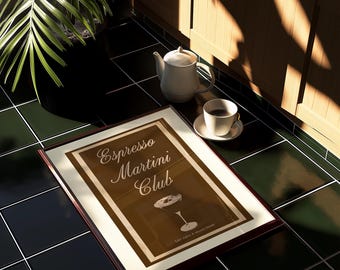 Espresso Martini Club Print: Vintage Cocktail Poster, Bar Decor (Digital Download)